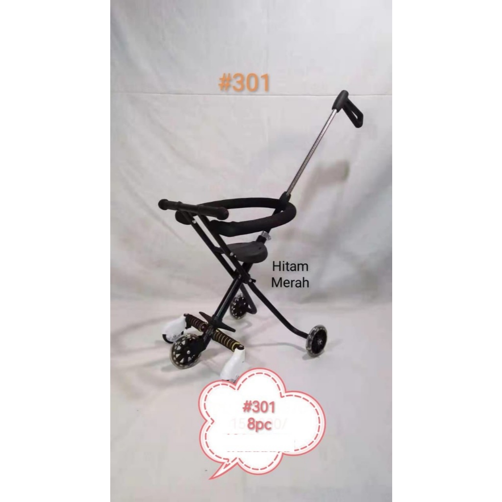 Kursi Dorong Bayi Stroller Bayi 5 Roda Trike Stroller Lipat Pengaman kereta dorong travel anak