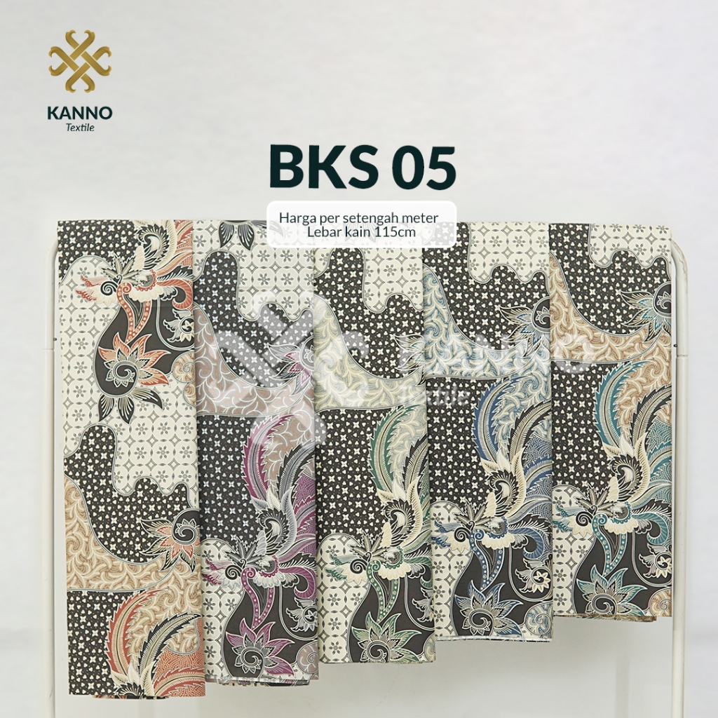 KAIN BATIK SINTETIS BKS05 MOTIF BUNGA ABSTRAK WARNA TERACOTTA/LILAC/HIJAU/SAGE/COKLAT