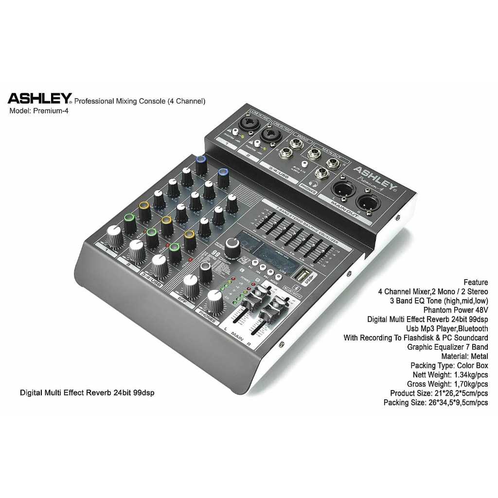Mixer Audio Ashley 4 Channel Premium 4 Original