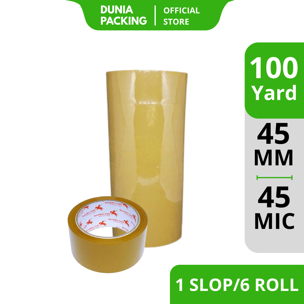 

[TERMURAH] Lakban OPP Tape / Lakban Coklat Dunia Packing 100 Yard (1 Slop)