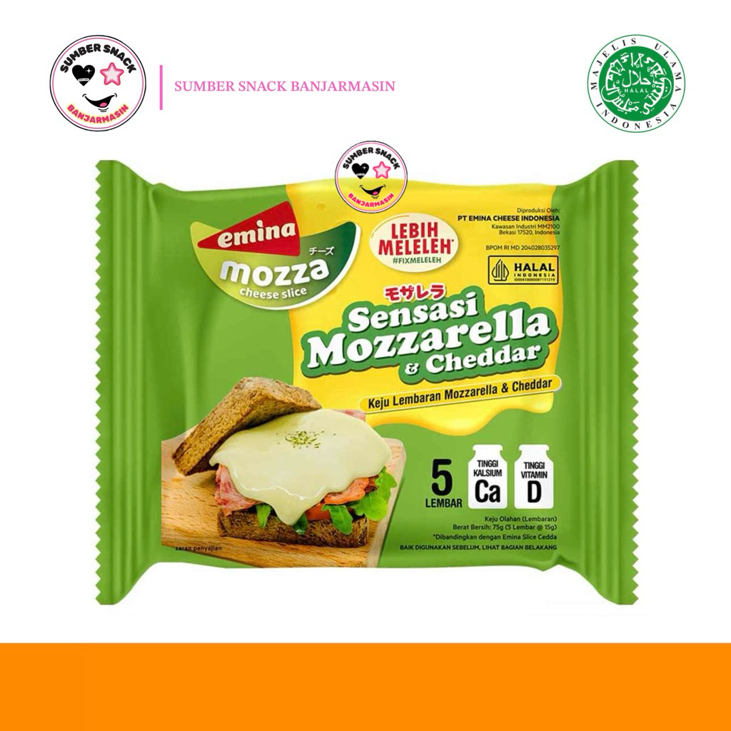 

Emina Mozzarella Cheddar Cheese Slice (2 Ukuran)