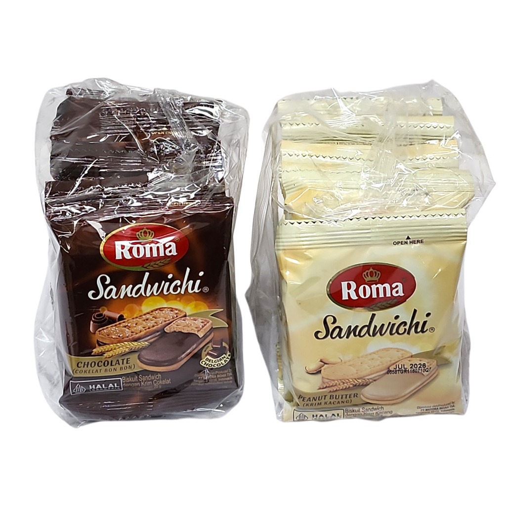 

Roma Biskuit Sandwich Renceng - Netto 20 gr x 10 bks