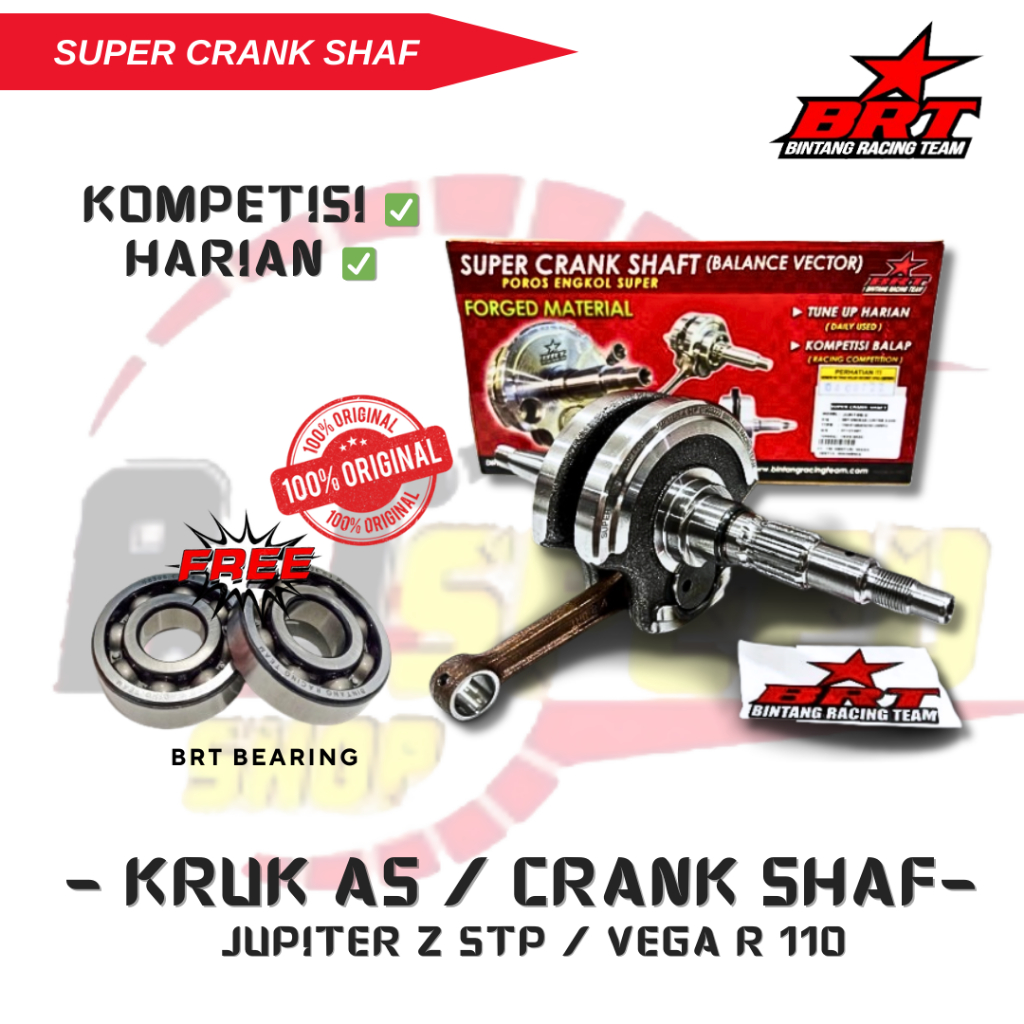 BRT Super Kruk As Stroke up Jupiter Z 5TP / Vega R 110 Free Bearing Original 100%