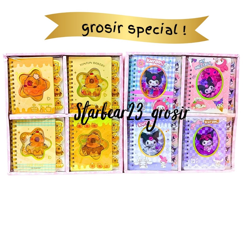 

NOTES HOLOGRAM/BUKU CATATAN/MEMO MINI/NOTEBOOK HOLOGRAM SANRIO CAPYBARA BAKERY