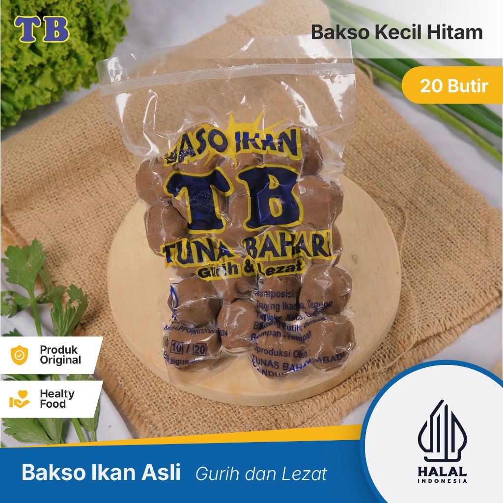 

Bakso Ikan Tuna Bahari Bandung Frozen Food - Baso Kecil Polos Hitam Kuah Goreng - 20 Butir