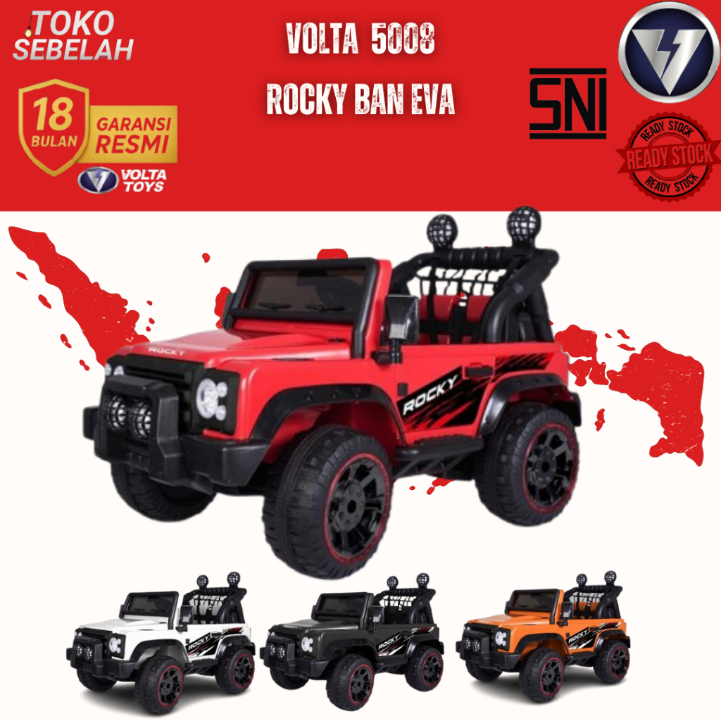 Maenan Mobil Aki Anak ROCKY 5008 BAN Karet