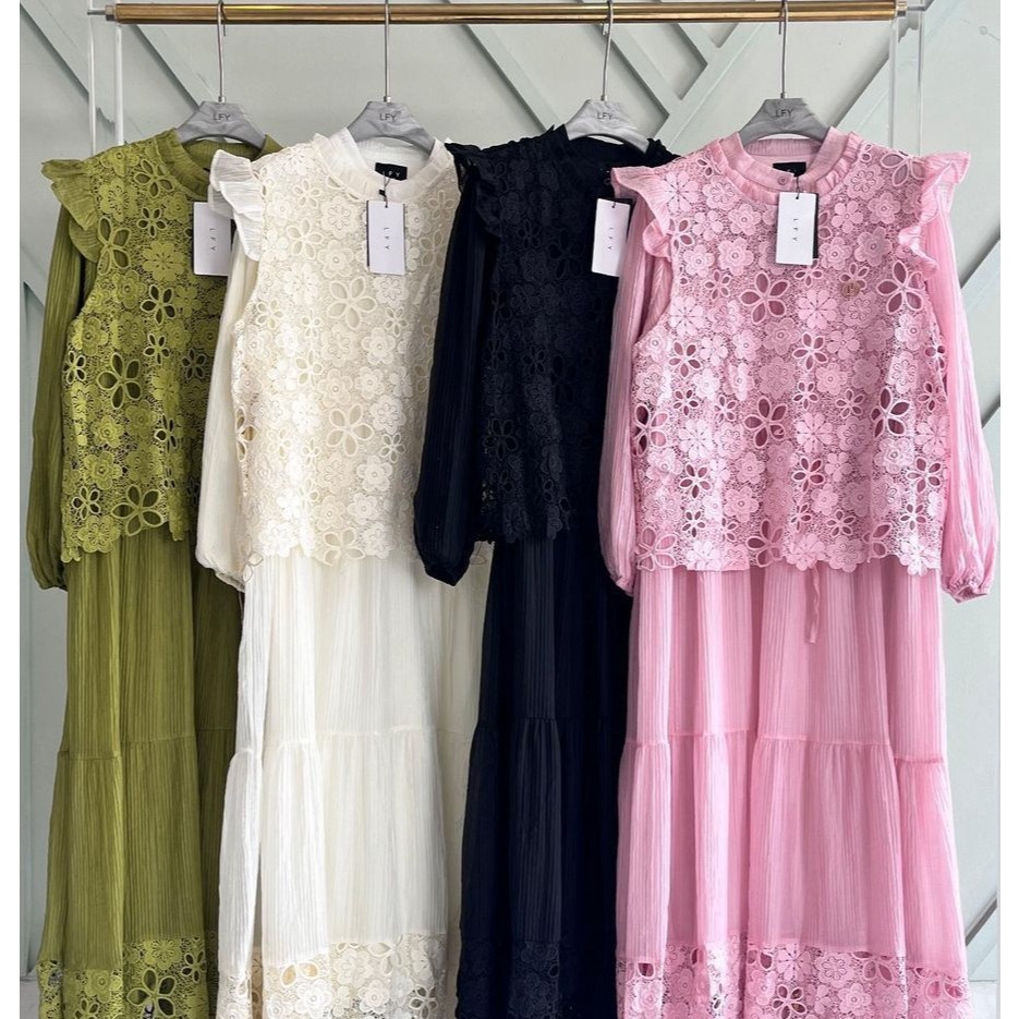 Orenji LFY Gamis Matcha Premium Wanita Rompi 2in1 fashion muslim kondangan viral 2025 busui friendly