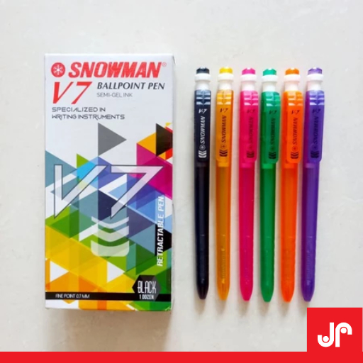 

SNOWMAN PULPEN BALLPOINT 0.7 mm SEMI GEL SNOWMAN V7 TINTA HITAM / PULPEN SNOWMAN 1 PAK