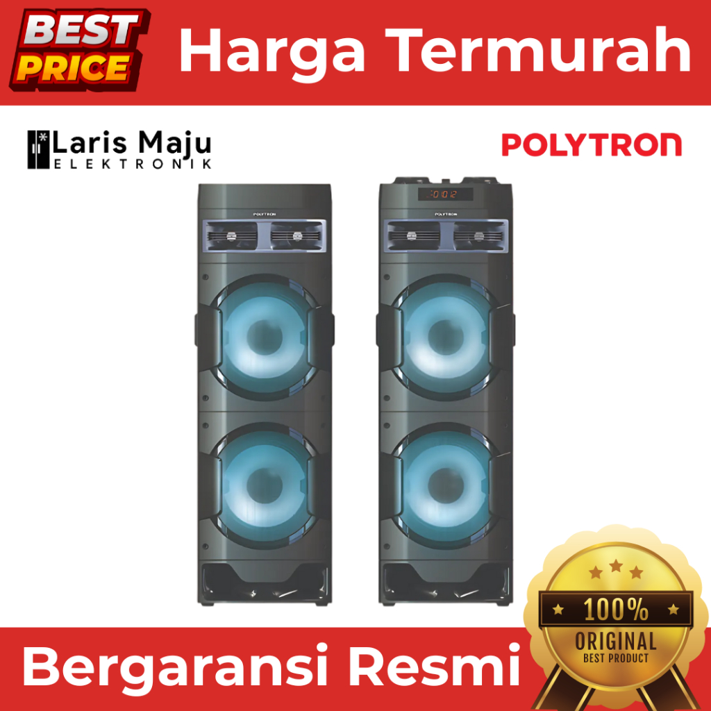 POLYTRON SPEAKER AKTIF BLUETOOTH PAS 10DF28 Double Woofer 10 Inch - Extra Bass