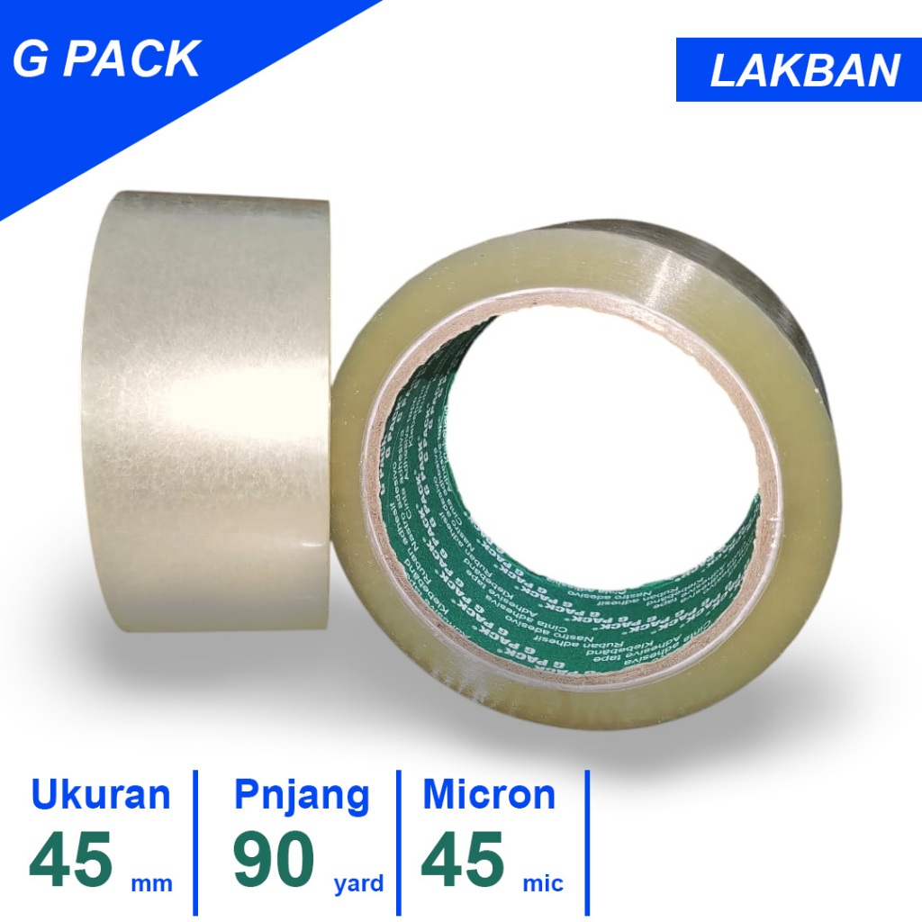 

Norden - LAKBAN BENING 45 MM x 90 YARD - Selotip 2 Inch Isolasi Bening Transparan Selasiban Medan