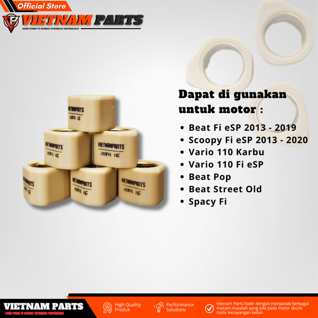 SUPER ROLLER SLIDING BEAT ESP BEAT FI BEAT POP BEAT STREET VARIO 110 SLIDING ROLLER VIETNAM PARTS