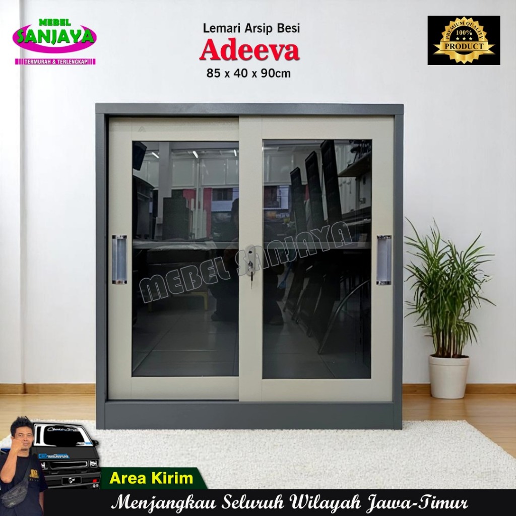Lemari Arsip Pendek 1/2 Cabinet Pintu Sliding Kaca