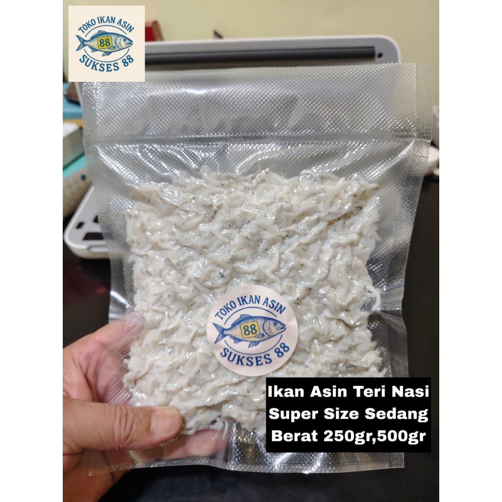 

Ikan Asin Teri Nasi Super Size Sedang 250gr / 500gr | Teri Kering Premium Bersih Gurih | Siap Masak