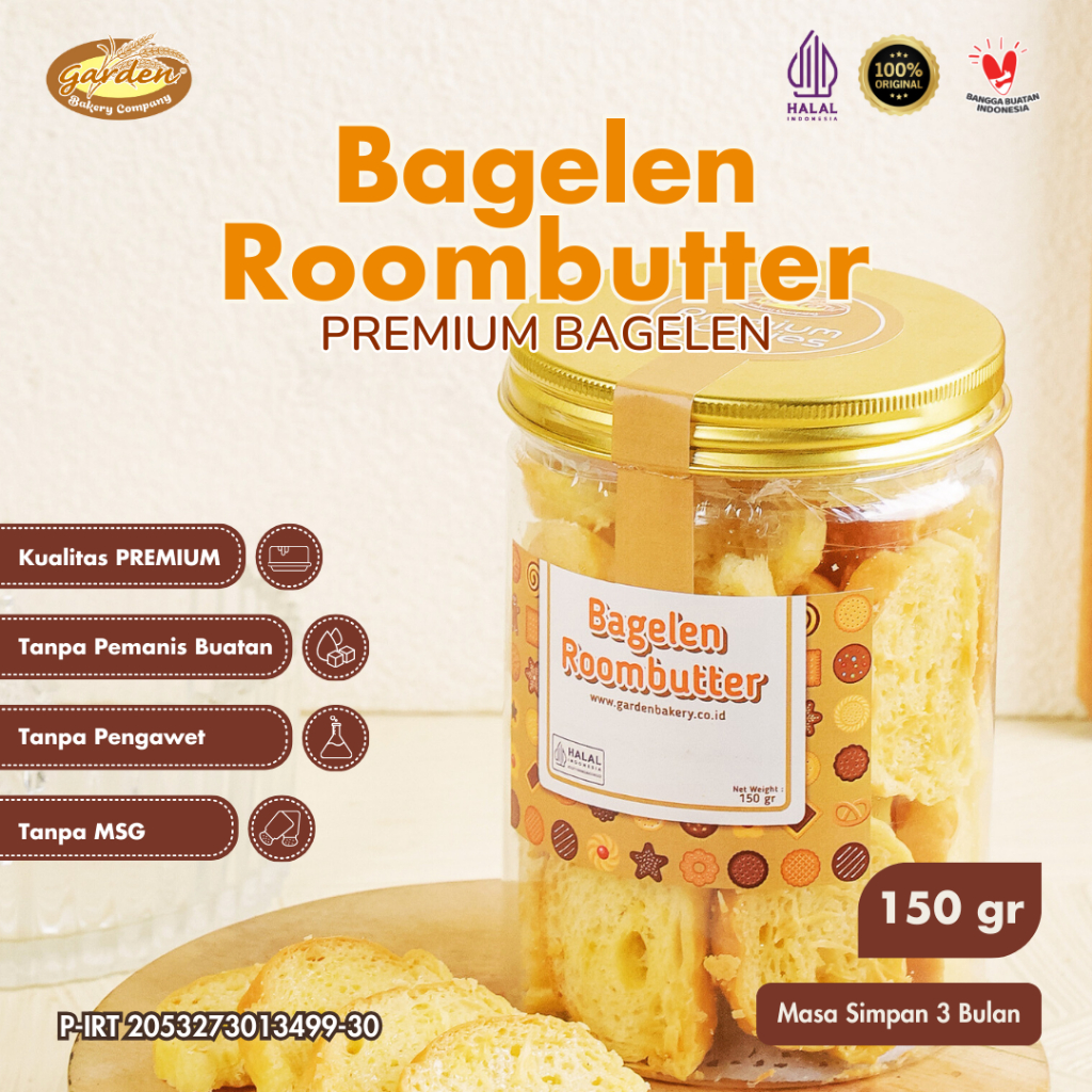 

[PROMO MERDEKA] Garden Bakery - Bagelen Roombutter Premium 150gr Kue Kering Cemilan Makanan Lebaran