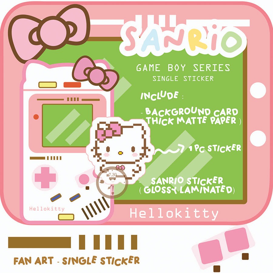 

7.30 STUDIO Sanrio Pixel Sticker Die Cut / Stiker Satuan Waterproof
