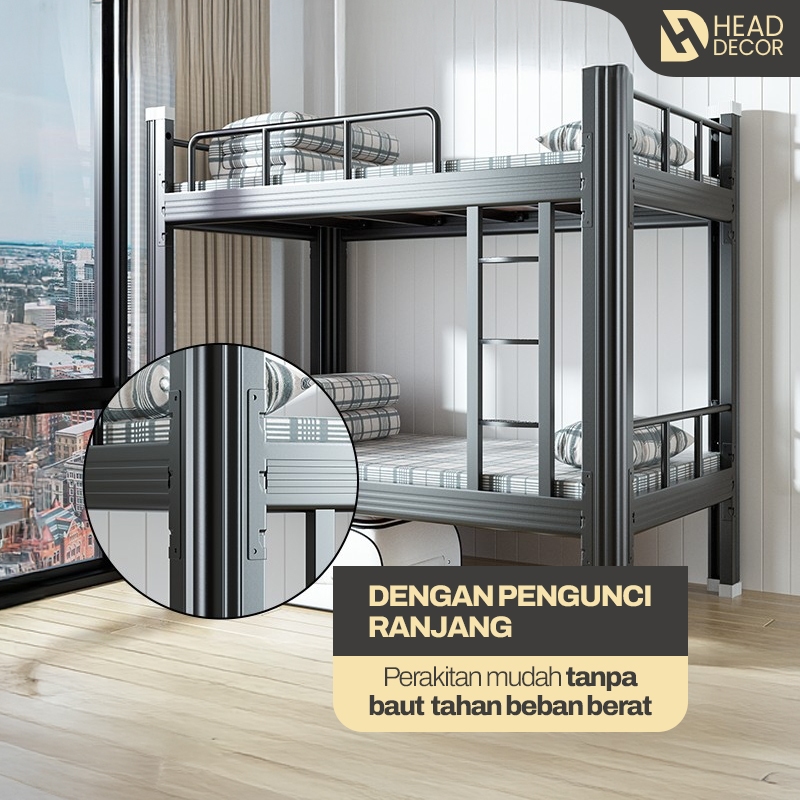 Dipan Ranjang Tingkat Susun 2 Tempat Tidur Tingkat Besi Minimalis Bed Besi Ranjang Kasur