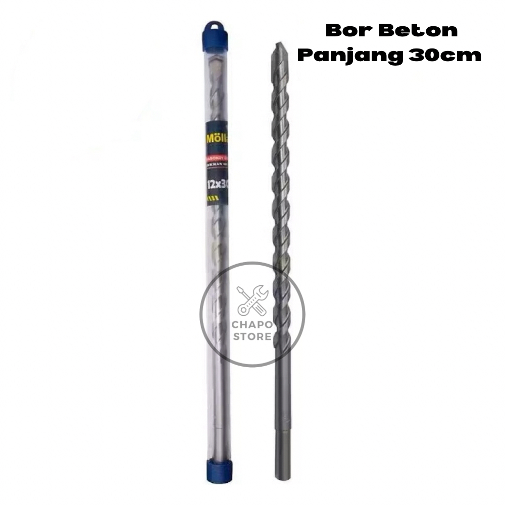 Mollar mata bor beton 4 - 12mm panjang 30cm mata bor beton tembok dinding mansory drill bit