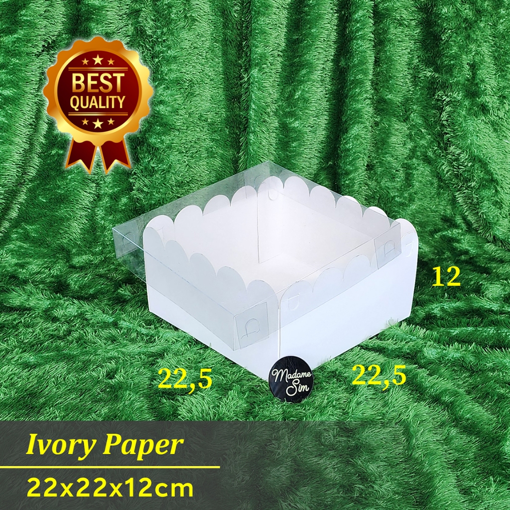 

BOX MIKA PUTIH - DUS HAMPERS - KOTAK CAKE PUDING CAKE 22x22x12 (ISI : 10 PCS)