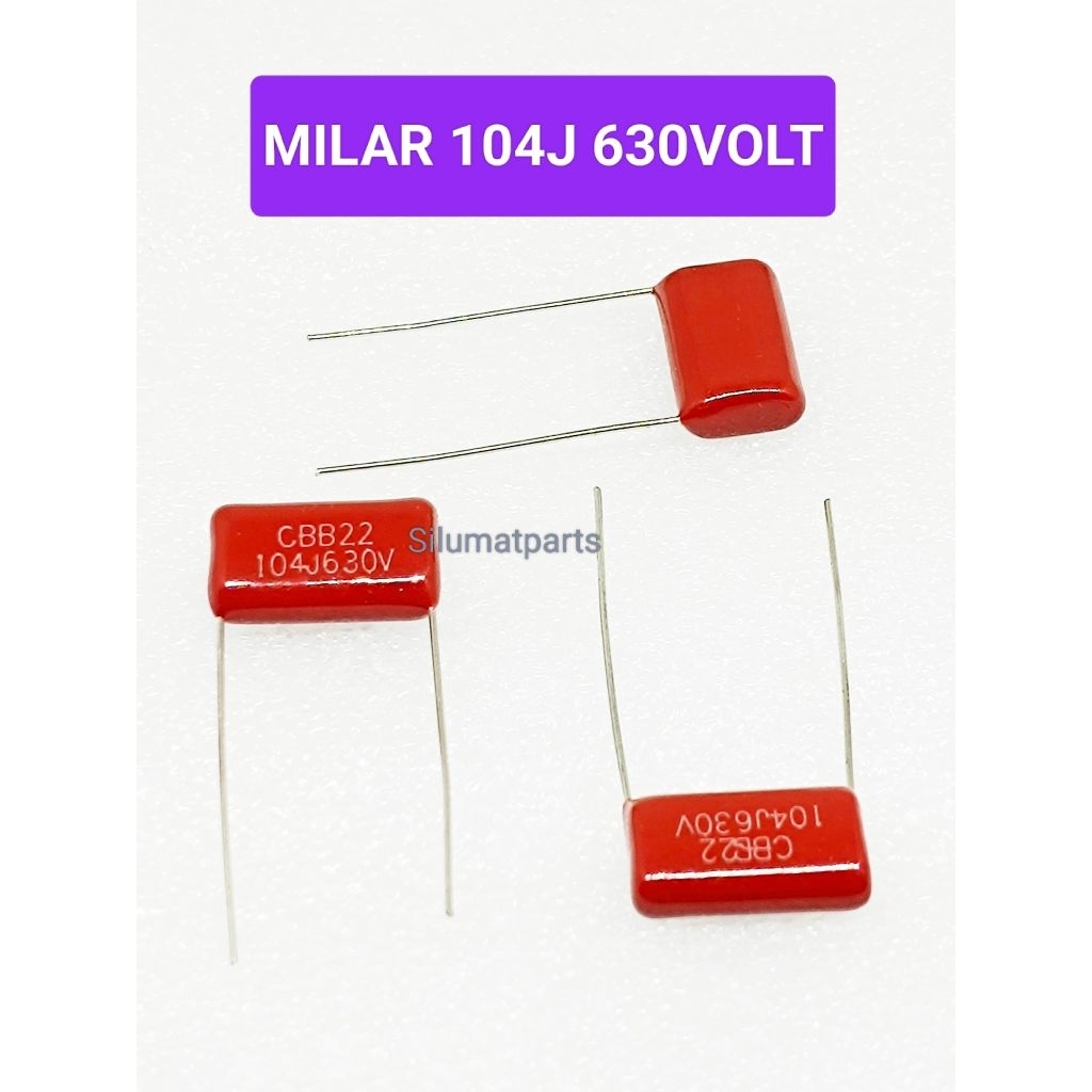 CAPASITOR MILAR 104J 630VOLT /  104 J 630 VOLT / KAPASITOR 100nF 630v
