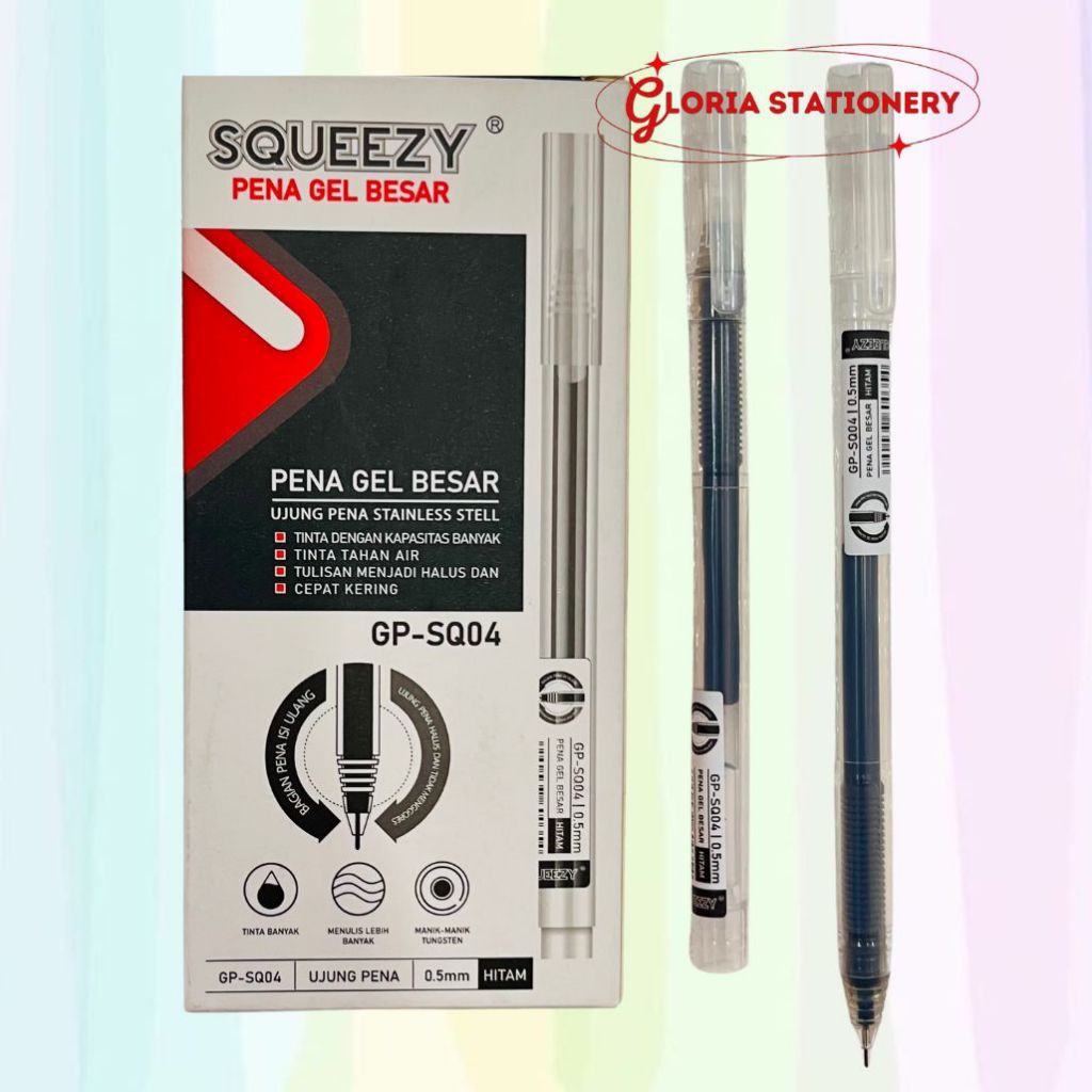 

SQUEEZY gel pen 0,5 GP SQ 04 isi 12/Pen gel 0,5 GP SQ 04 isi 12