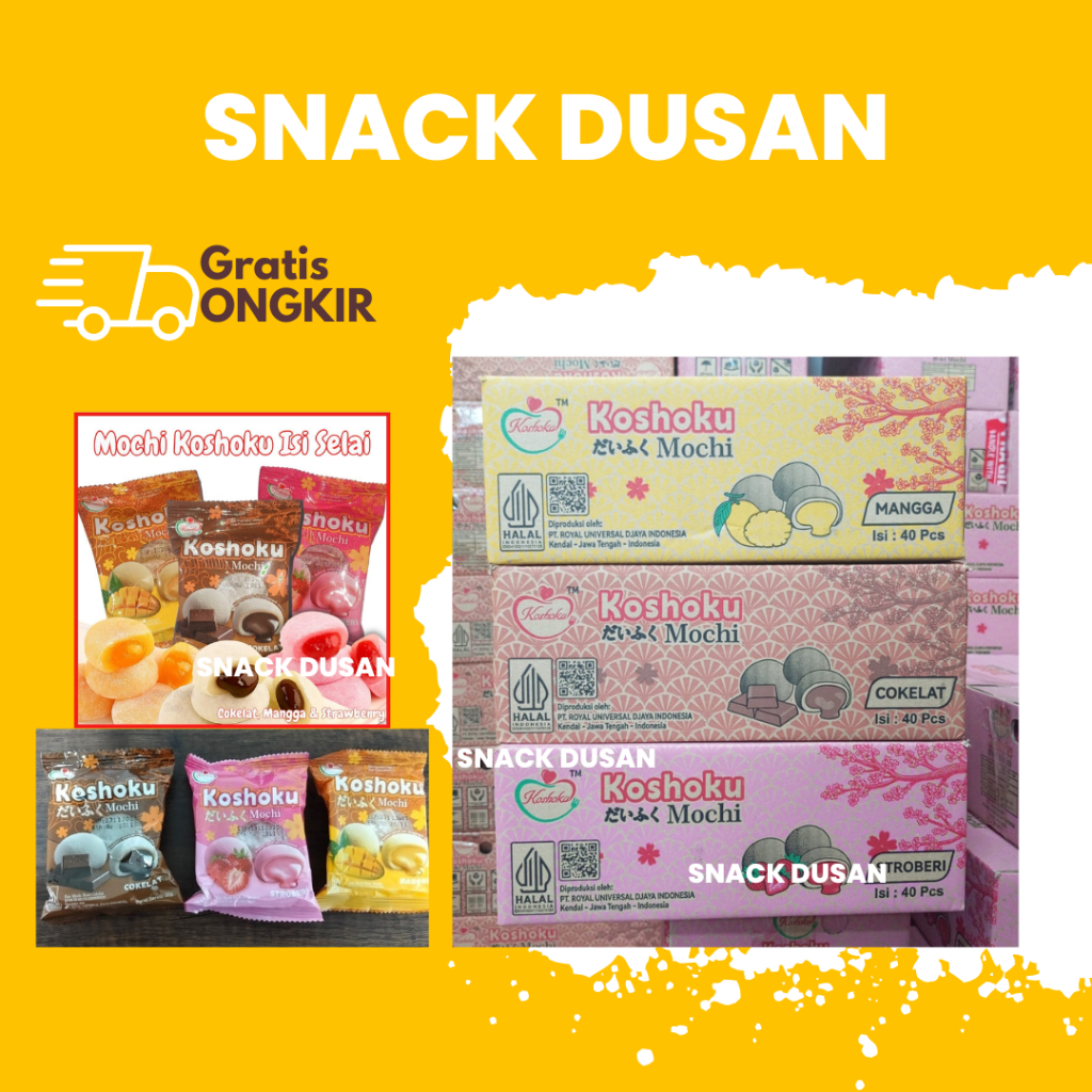 

[DUS] MOCHI KOSHOKU 1 DUS ISI 40 PCS CHOCOLATE STRAWBERRY