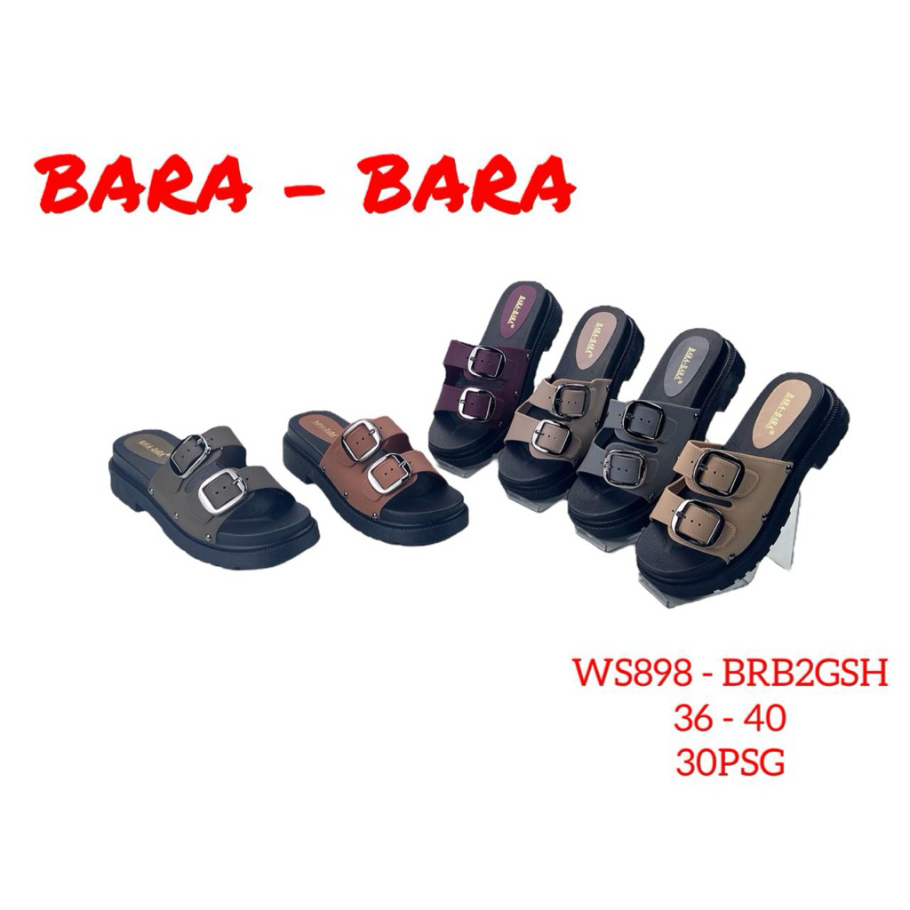 Bara - Bara - Sandal Wanita Wedges Gesper bahan karet - sandal bara bara wanita