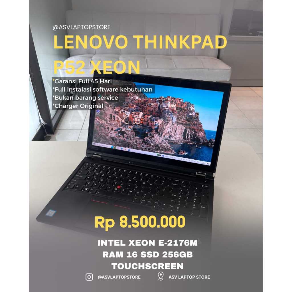 LENOVO THINKPAD P52 I7 8850H NVIDIA QUADRO P3200 P2000 6GB XEON RAM 32GB 64GB SSD 256GB LAPTOP WORKS
