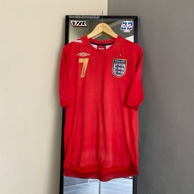 JERSEY ORIGINAL ENGLAND AWAY 2006/2007 BECKHAM 7 - JERSEY SEPAKBOLA ENGLAND BECKHAM ORIGNAL