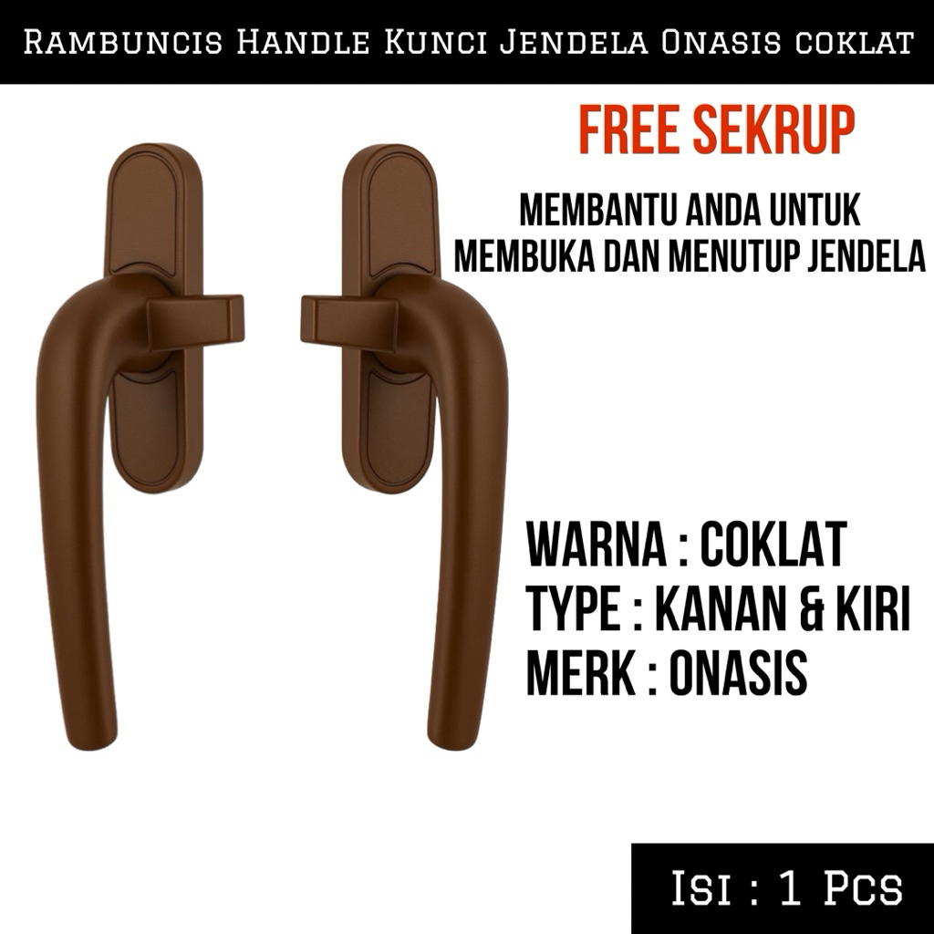 Onasis Rambuncis Jendela Alumunium - Handle Jendela Alumunium Minimalis / Grendel Kunci Jendela & Pi