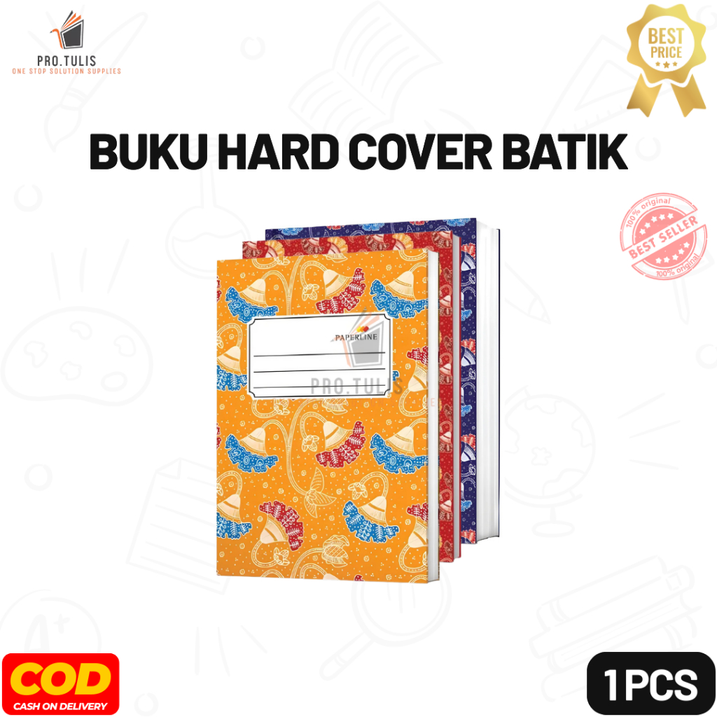 

(1 Pcs) Buku Tulis Hard Cover Batik PAPERLINE Folio Isi 100 / 200 Lembar. ProTulis