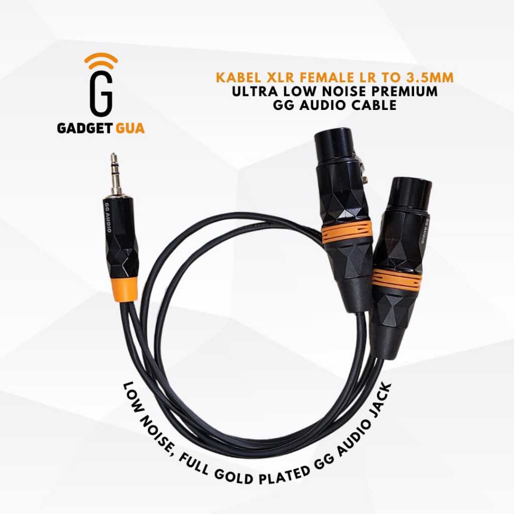 Kabel Audio 50cm XLR Female left right to TRS 3.5 stereo Premium Ultra Low Noise GG Audio Cable