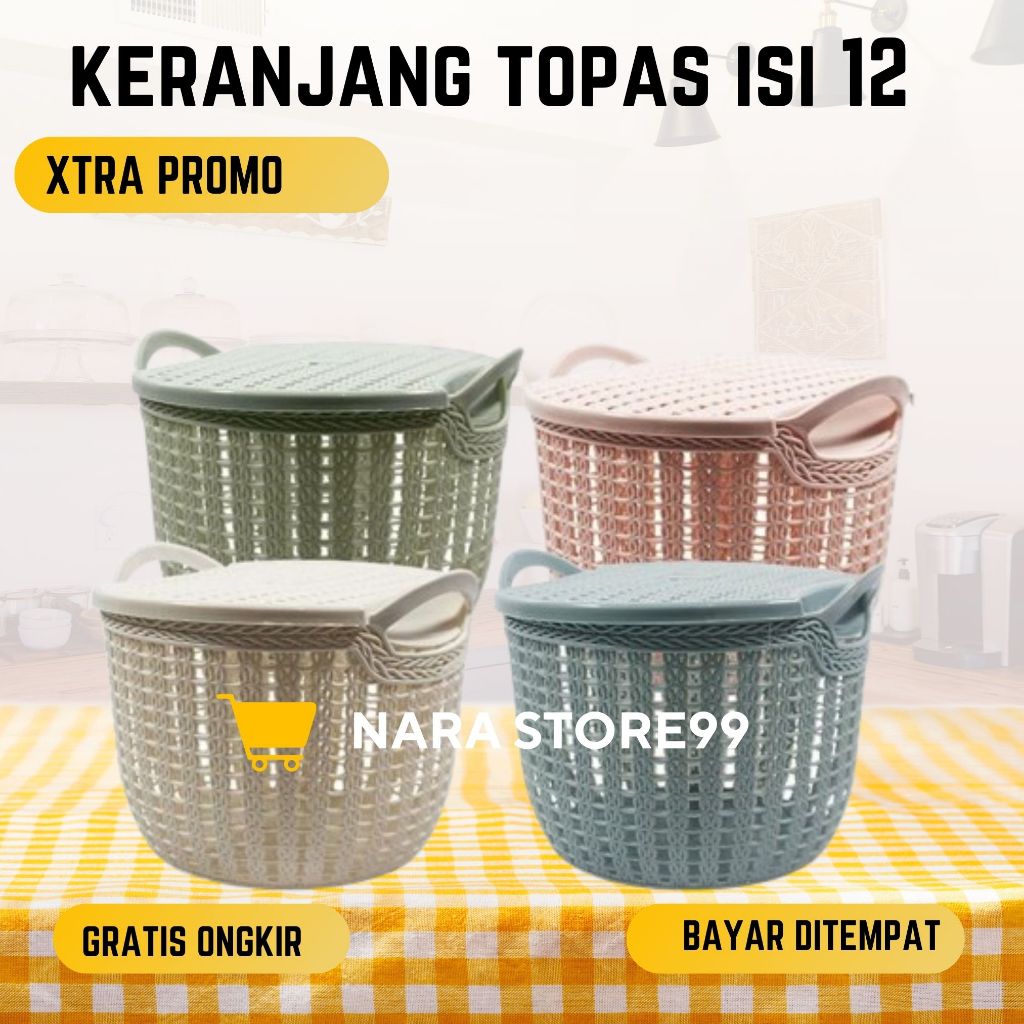 KERANJANG TOPAS 1 LUSIN ISI 12 PCS - KERANJANG SERBAGUNA