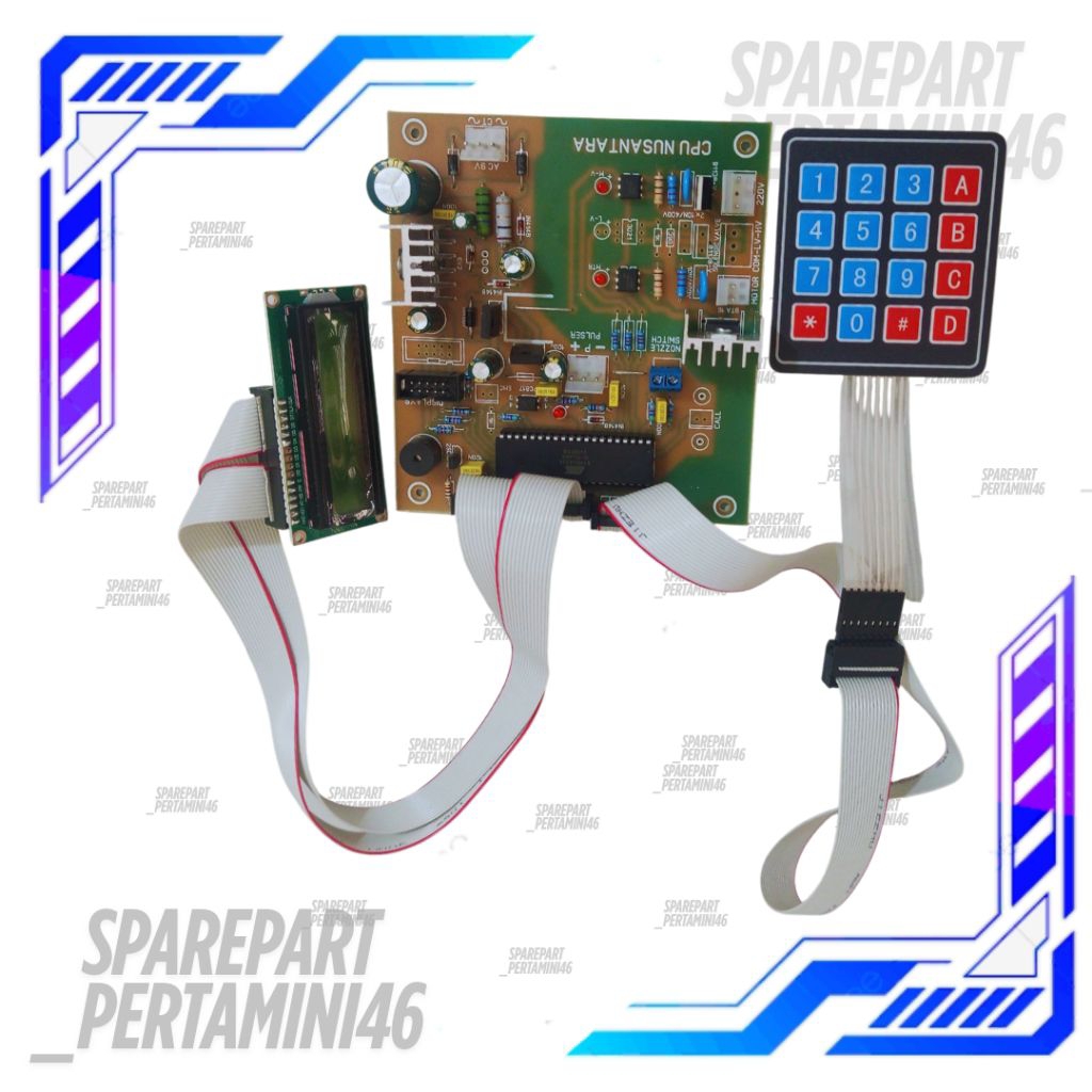 Cpu AC/DC Set Kabel Sambungan Dan Keypad Tombol Pom Mini Pertamini Digital Terbaru