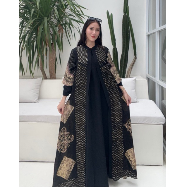 Gamis belah Tengah Sutra viscose