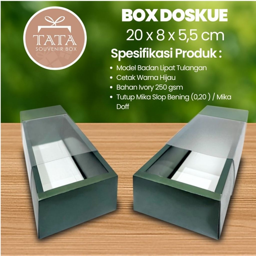 

Box Doskue 20 x 8 x 5,5 cm Model Slop Warna Hijau