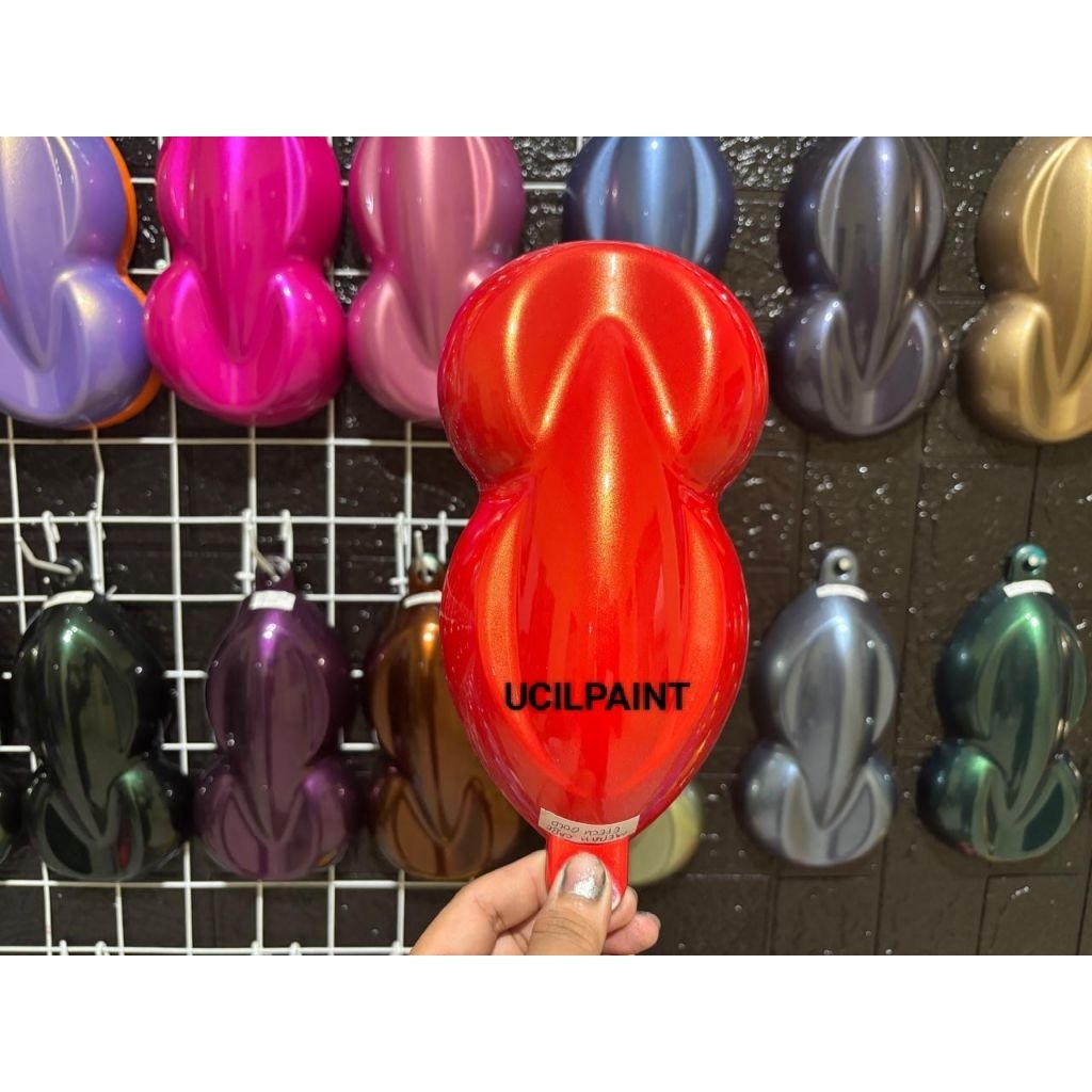 Cat Merah Ferrari Solid PU + Free Efeck Lembayung Gold PU Polyuretane