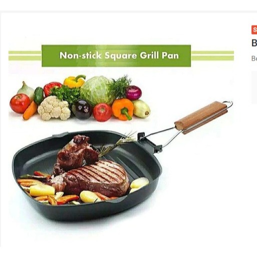 Panggangan Aquare Grill Pan Non Stick /Teflon Pemangga Wajan Bakaran Sosis