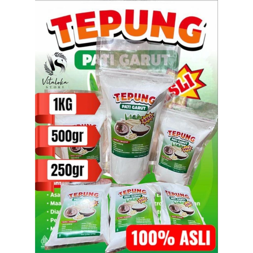 

TEPUNG PATI GARUT 1KG/ TEPUNG GARUT/OBAT ASAM LAMBUNG/PATI GARUT ASLI