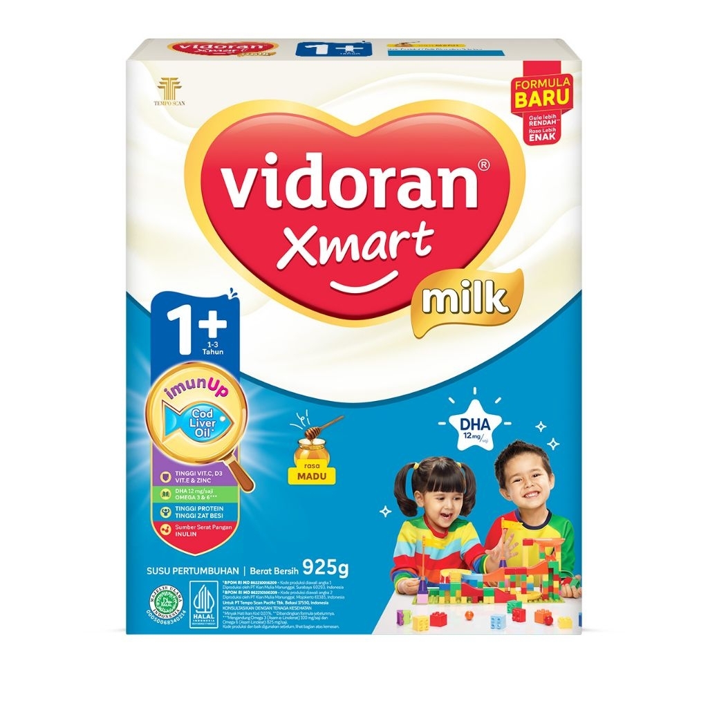 

Vidoran Susu Bubuk Xmart 1+ Imun Up Rasa Madu Box