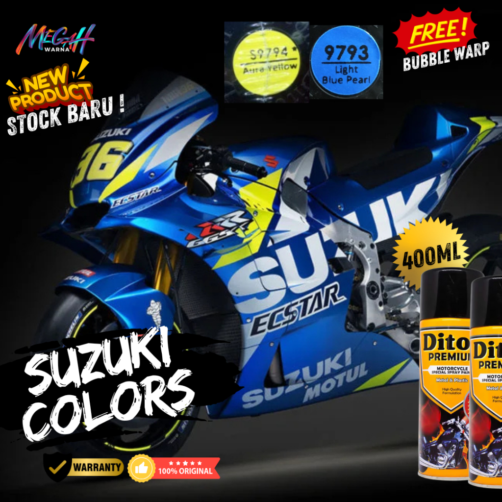 Cat Warna Biru Suzuki GSX Light Blue Pearl Diton 9793 400ML Mutiara Biru Metalik