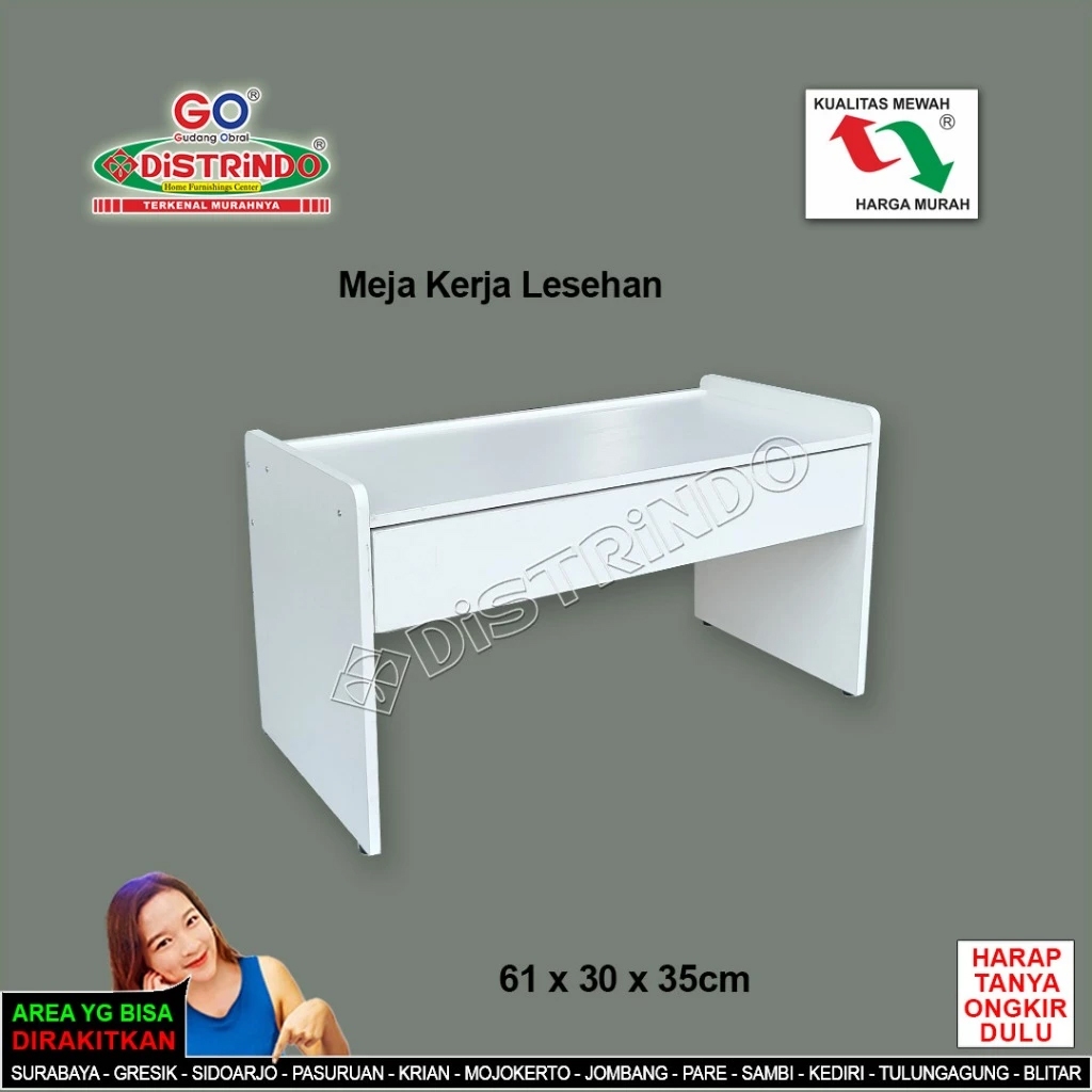 Distrindo - Meja Kerja / Meja Belajar Lesehan Serbaguna Pakai LACI