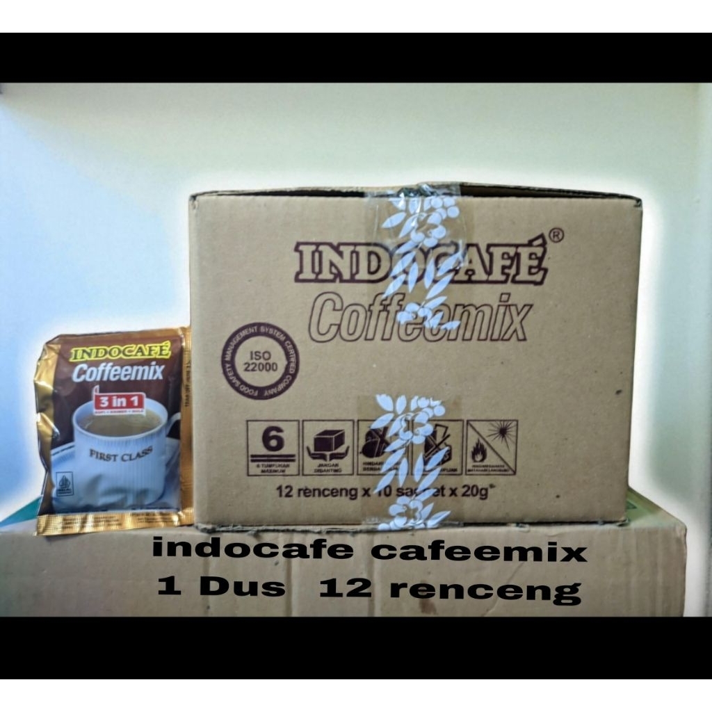 

Kopi Indocafe Caffeemix 3in1 Kemasan Karton 1 Dus isi 12 Renceng