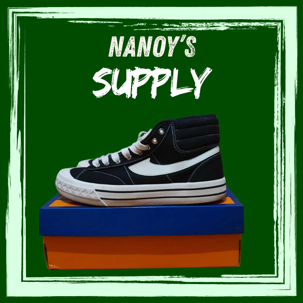 Sepatu Compass Retrograde High Decon Black White