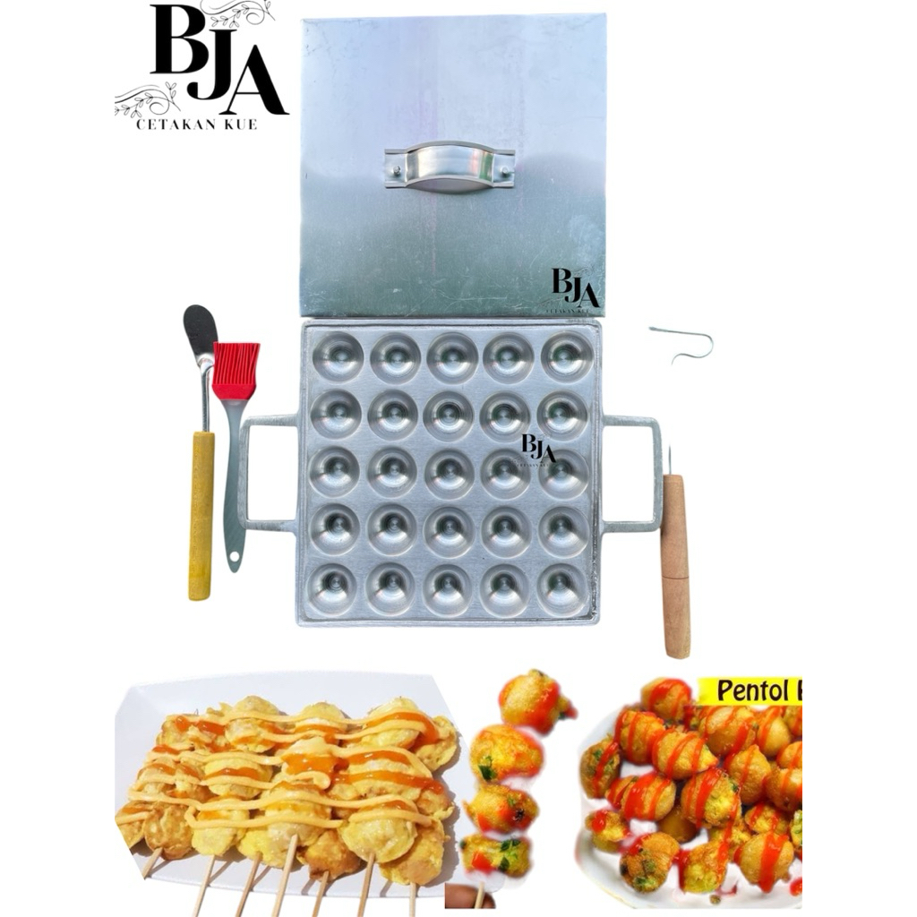 Cetakan telur puyuh isi 25 lubang cetakan pentol korea Kue Takoyaki isi  25 lubang/Telur Kue Cubit (