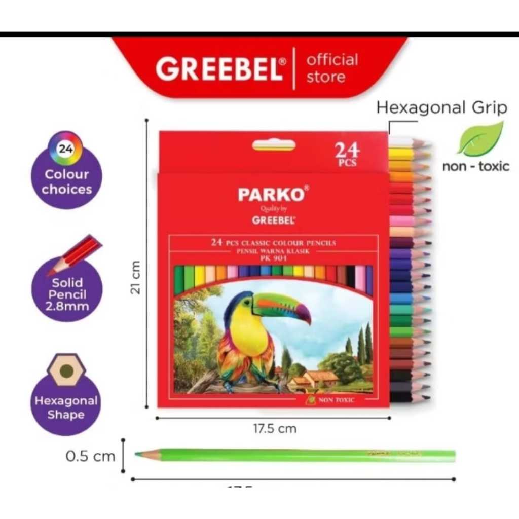 

Greebel Pensil Warna Parko 24 Warna 904