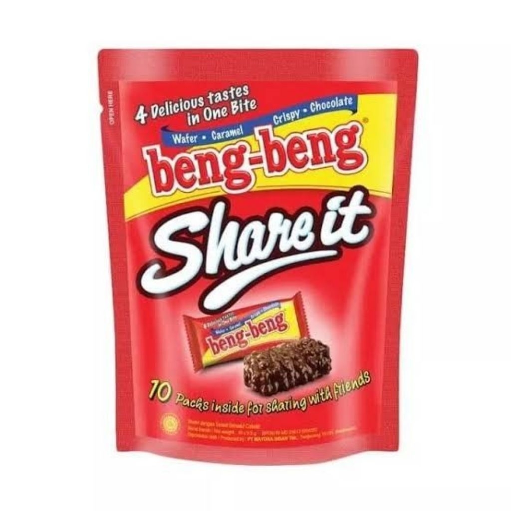 

BENG-BENG SHARE IT ISI 10PCS X9.5G/CEMILAN COKLAT/MURAH/SNACK ANAK/ENAK