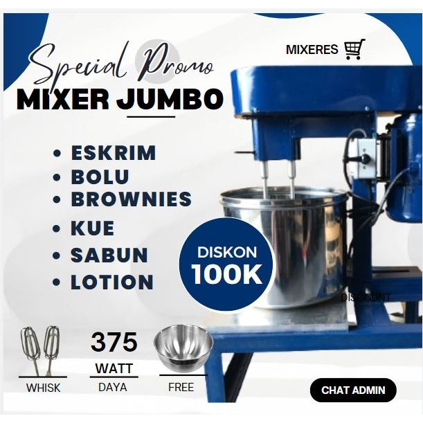Mikser Bolu Ukuran Besar Adonan Eskrim Mixer Cake Mixer Kue Murah Pengaduk Es Pengaduk Mixer Besar