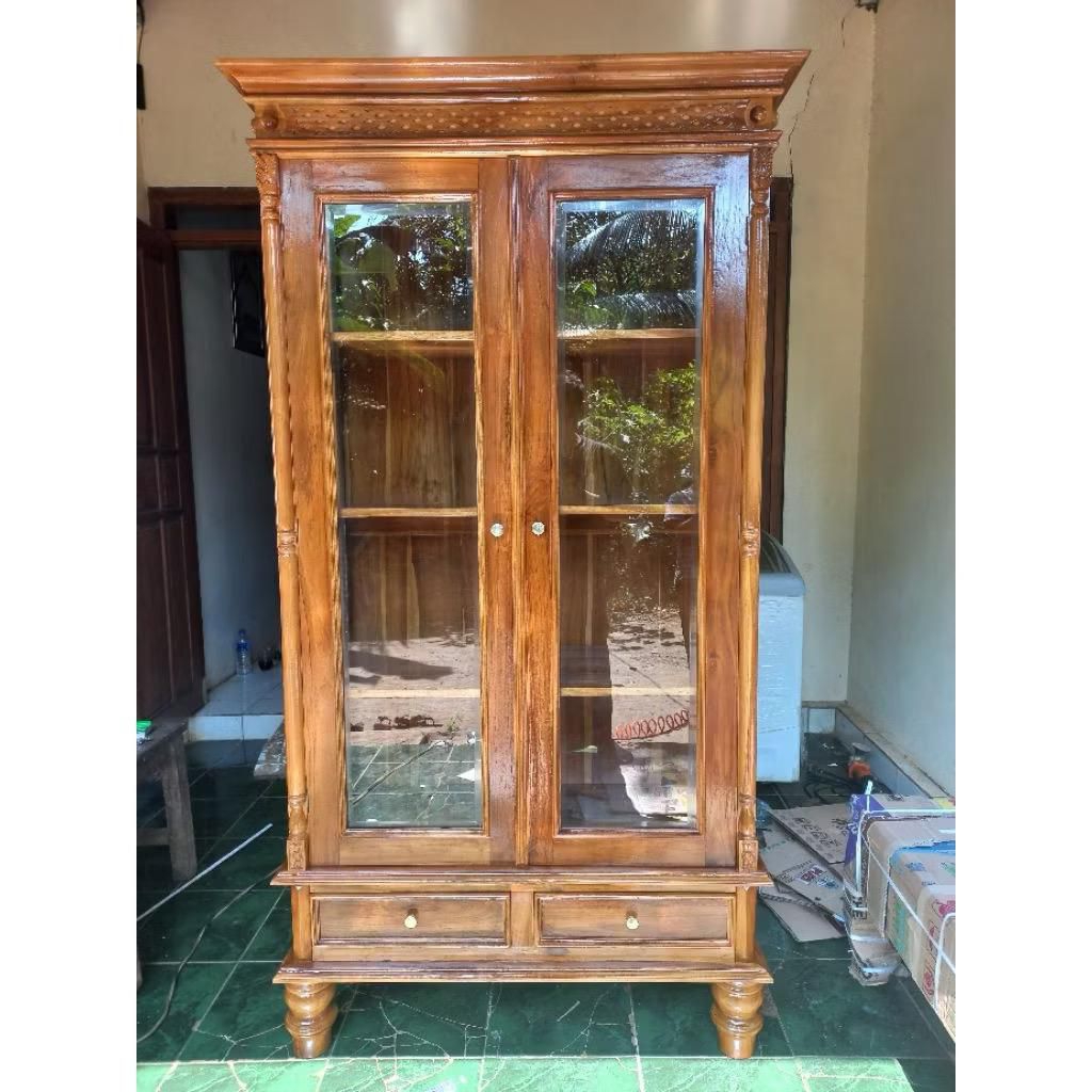 Lemari Hias Kayu Jati / Lemari Display Kayu Jati