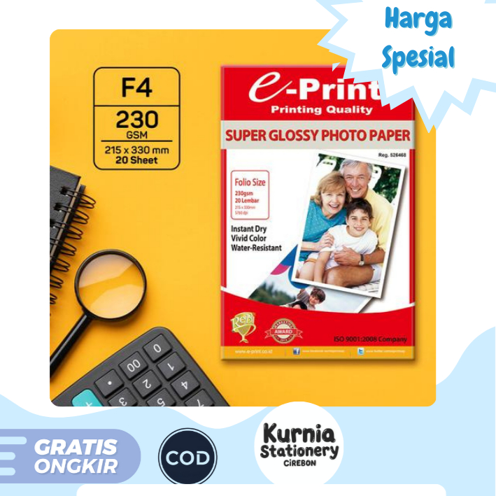 E-Print Super Glossy Photo Paper F4 230 Gsm
