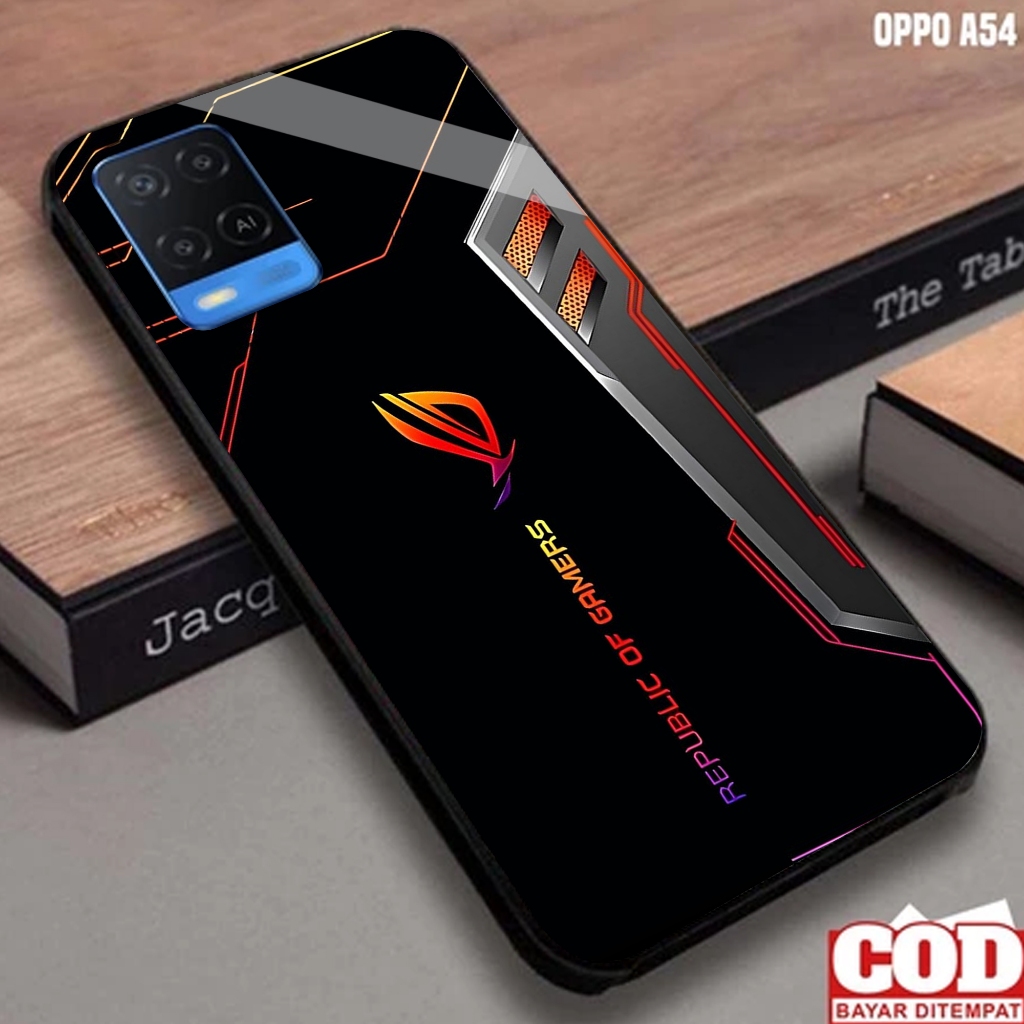 Softcase Glass Oppo A54  - Softcase Motif ROG - Softcase Glossy - Softcase Glass - Softcase A54